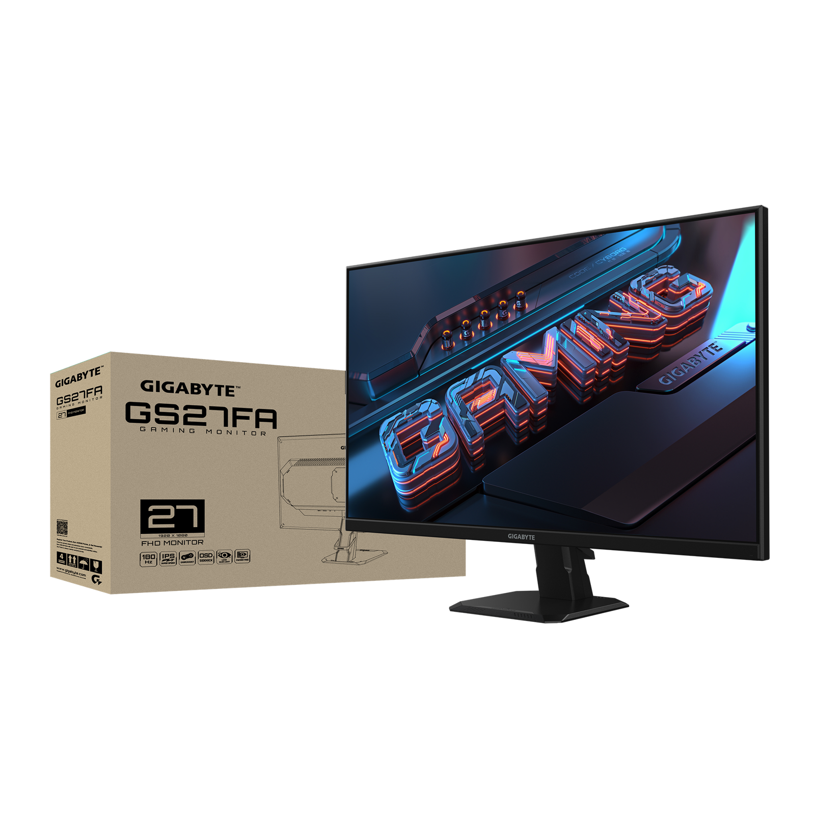 Gigabyte GS27FA 27″ 1920 x 1080(FHD) IPS, 180Hz, 1ms, Gaming Monitor شاشة