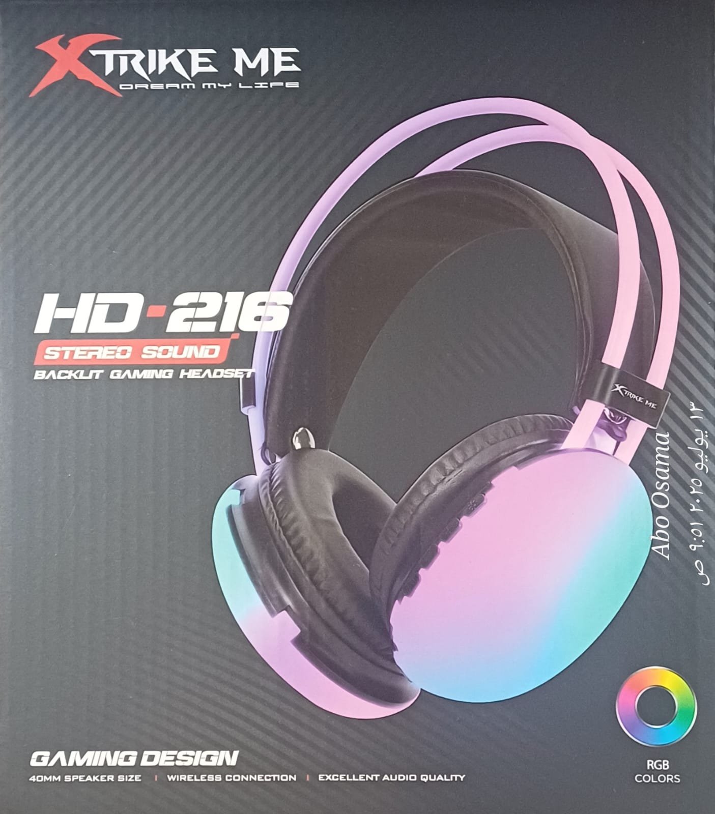 سماعة -XTRIK-ME-XT-HD-216-RGB-BLUETOOTH-BLACK