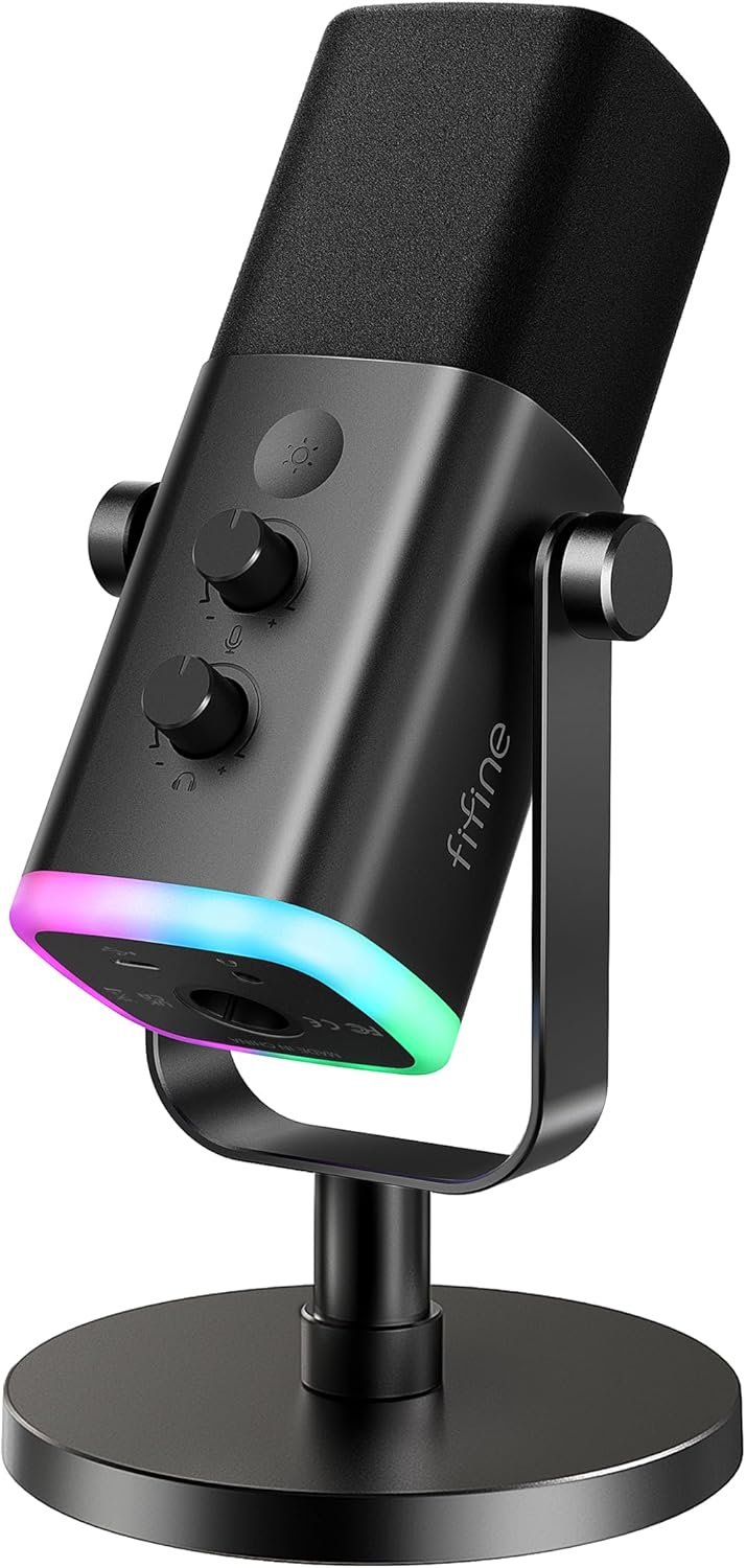 مايكروفون - Fifine-AM8-BLACK-DYNAMIC-AMPLIGAME-PS4-PS5-PC
